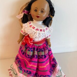Colorful Traditional Doll with Pink Dress